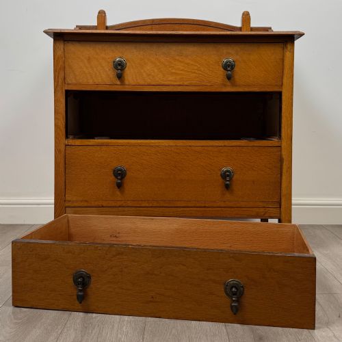 ANTIQUE 20TH CENTURY EDWARDIAN CHEST OF DRAWERS IN OAK - ADDITIONAL PHOTO 9