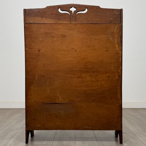 ANTIQUE 20TH CENTURY ARTS CRAFTS OPEN BOOKCASE IN OAK - ADDITIONAL PHOTO 5