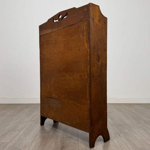 ANTIQUE 20TH CENTURY ARTS CRAFTS OPEN BOOKCASE IN OAK - ADDITIONAL PHOTO 6