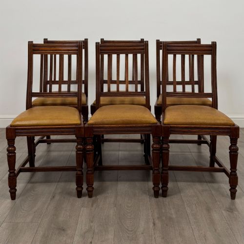 antique 20th century edwardian set of 6 oak dining chairs - CATEGORY: ANTIQUE CHAIRS - DATED EDWARDIAN