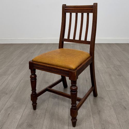 ANTIQUE 20TH CENTURY EDWARDIAN SET OF 6 OAK DINING CHAIRS - ADDITIONAL PHOTO 1