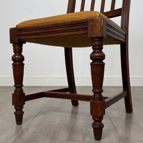 ANTIQUE 20TH CENTURY EDWARDIAN SET OF 6 OAK DINING CHAIRS - ADDITIONAL PHOTO 4