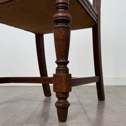 ANTIQUE 20TH CENTURY EDWARDIAN SET OF 6 OAK DINING CHAIRS - ADDITIONAL PHOTO 5