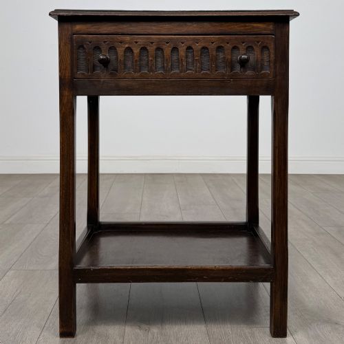 antique 20th century edwardian side table in oak - CATEGORY: ANTIQUE FURNITURE - DATED EDWARDIAN