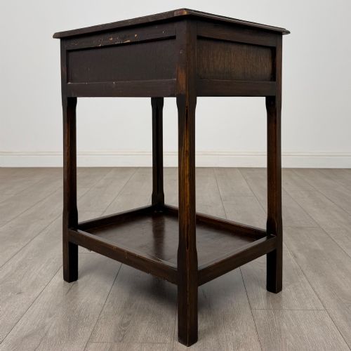 ANTIQUE 20TH CENTURY EDWARDIAN SIDE TABLE IN OAK - ADDITIONAL PHOTO 5