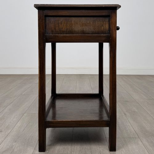 ANTIQUE 20TH CENTURY EDWARDIAN SIDE TABLE IN OAK - ADDITIONAL PHOTO 6