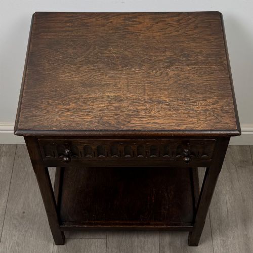 ANTIQUE 20TH CENTURY EDWARDIAN SIDE TABLE IN OAK - ADDITIONAL PHOTO 8