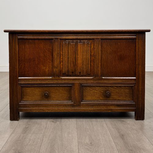 ANTIQUE 20TH CENTURY SMALL EDWARDIAN MULE CHEST IN OAK