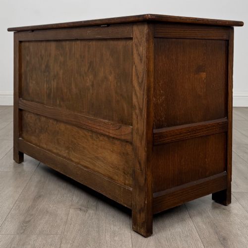 ANTIQUE 20TH CENTURY SMALL EDWARDIAN MULE CHEST IN OAK - ADDITIONAL PHOTO 5