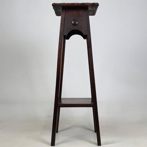 ANTIQUE 20TH CENTURY EDWARDIAN PLANT STAND IN OAK