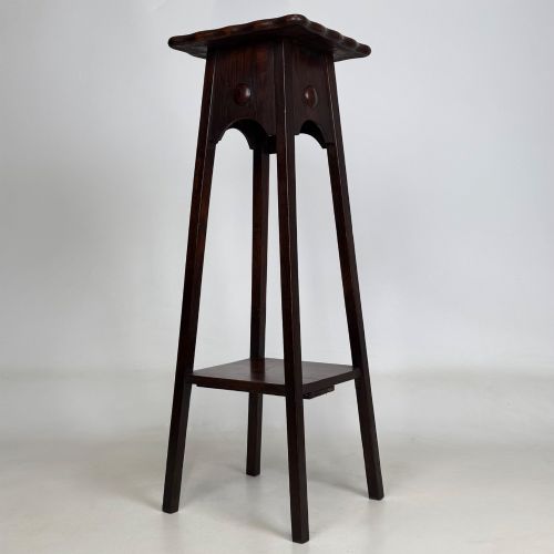 ANTIQUE 20TH CENTURY EDWARDIAN PLANT STAND IN OAK - ADDITIONAL PHOTO 1