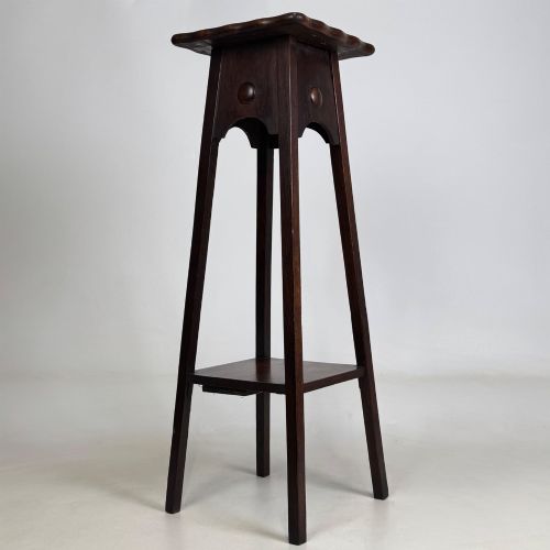 ANTIQUE 20TH CENTURY EDWARDIAN PLANT STAND IN OAK - ADDITIONAL PHOTO 3