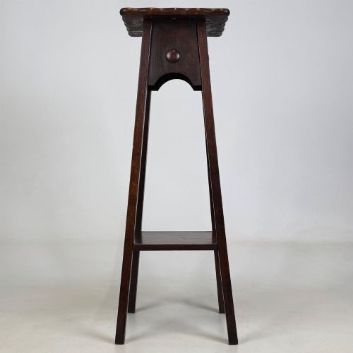 ANTIQUE 20TH CENTURY EDWARDIAN PLANT STAND IN OAK - ADDITIONAL PHOTO 4