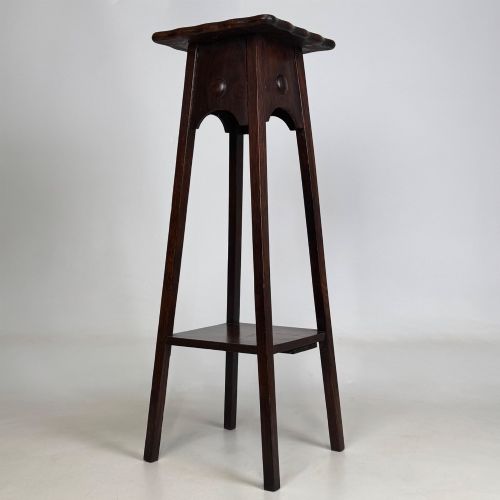 ANTIQUE 20TH CENTURY EDWARDIAN PLANT STAND IN OAK - ADDITIONAL PHOTO 5