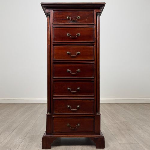 ANTIQUE 20TH CENTURY NARROW CHEST OF DRAWERS IN MAHOGANY