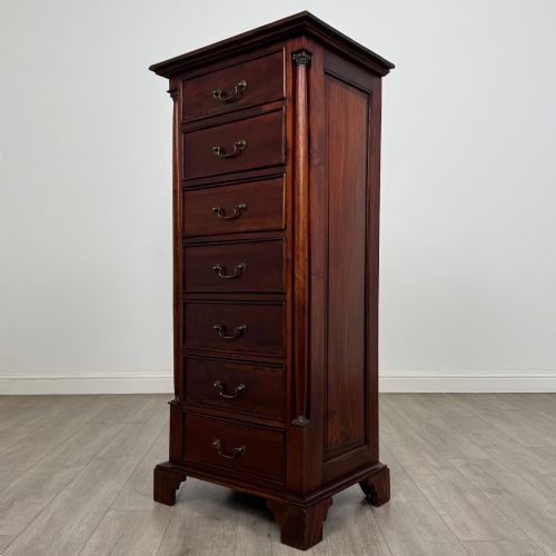 ANTIQUE 20TH CENTURY NARROW CHEST OF DRAWERS IN MAHOGANY - ADDITIONAL PHOTO 1