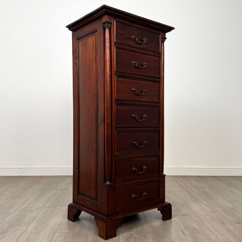 ANTIQUE 20TH CENTURY NARROW CHEST OF DRAWERS IN MAHOGANY - ADDITIONAL PHOTO 7