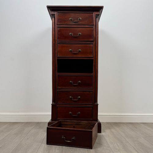 ANTIQUE 20TH CENTURY NARROW CHEST OF DRAWERS IN MAHOGANY - ADDITIONAL PHOTO 9