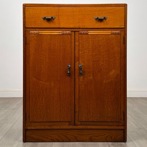 ANTIQUE 20TH CENTURY ART DECO STYLE CUPBOARD IN OAK