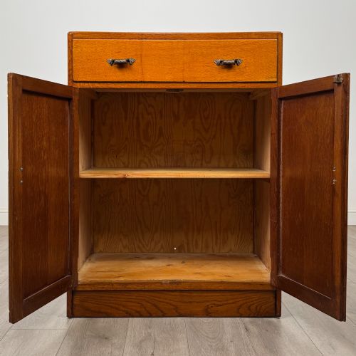 ANTIQUE 20TH CENTURY ART DECO STYLE CUPBOARD IN OAK - ADDITIONAL PHOTO 1