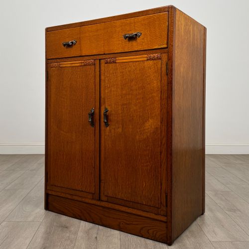 ANTIQUE 20TH CENTURY ART DECO STYLE CUPBOARD IN OAK - ADDITIONAL PHOTO 2