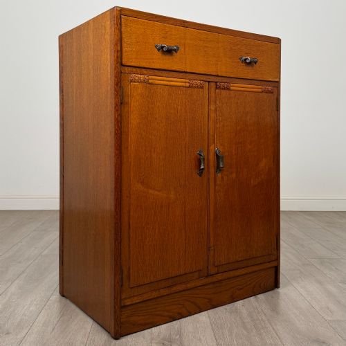 ANTIQUE 20TH CENTURY ART DECO STYLE CUPBOARD IN OAK - ADDITIONAL PHOTO 8