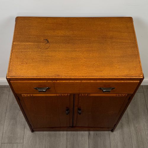 ANTIQUE 20TH CENTURY ART DECO STYLE CUPBOARD IN OAK - ADDITIONAL PHOTO 9