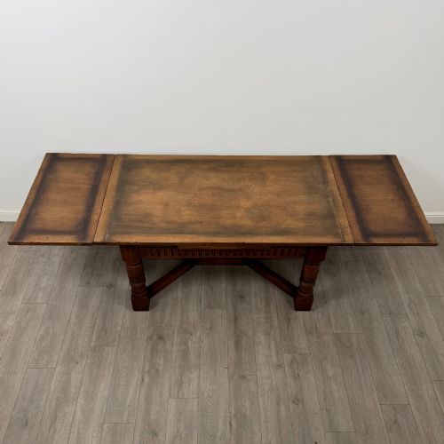 ANTIQUE 20TH CENTURY DINING TABLE WITH 6 DINING CHAIRS IN OAK - ADDITIONAL PHOTO 4