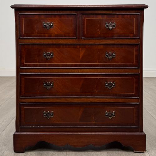 ANTIQUE 20TH CENTURY INLAID CHEST OF DRAWERS IN MAHOGANY