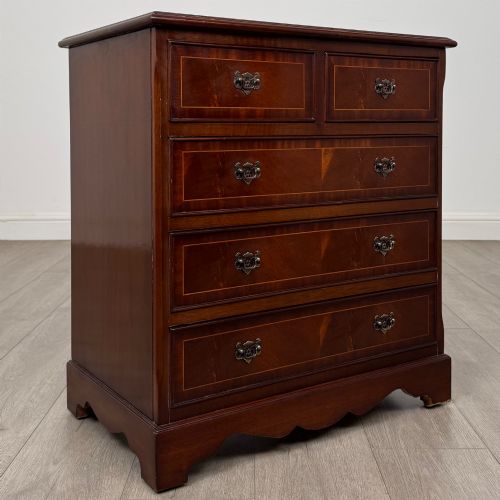 ANTIQUE 20TH CENTURY INLAID CHEST OF DRAWERS IN MAHOGANY - ADDITIONAL PHOTO 7
