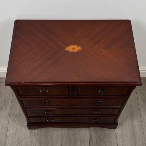 ANTIQUE 20TH CENTURY INLAID CHEST OF DRAWERS IN MAHOGANY - ADDITIONAL PHOTO 8