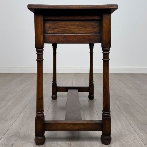 ANTIQUE 20TH CENTURY EDWARDIAN WRITING TABLE IN OAK - ADDITIONAL PHOTO 2