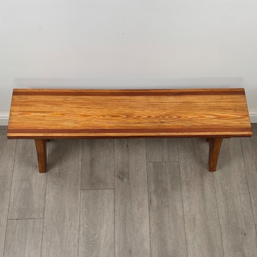 ANTIQUE 20TH CENTURY SMALL GOOD QUALITY PITCH PINE BENCH - ADDITIONAL PHOTO 8