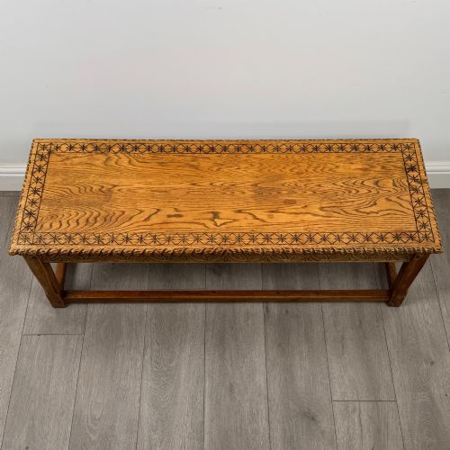 ANTIQUE 20TH CENTURY EDWARDIAN COFFEE TABLE IN GOLDEN OAK - ADDITIONAL PHOTO 8