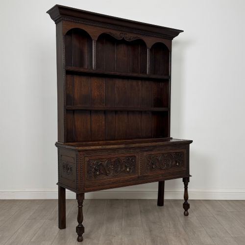 ANTIQUE 19TH CENTURY VICTORIAN CARVED OAK WELSH DRESSER - ADDITIONAL PHOTO 7