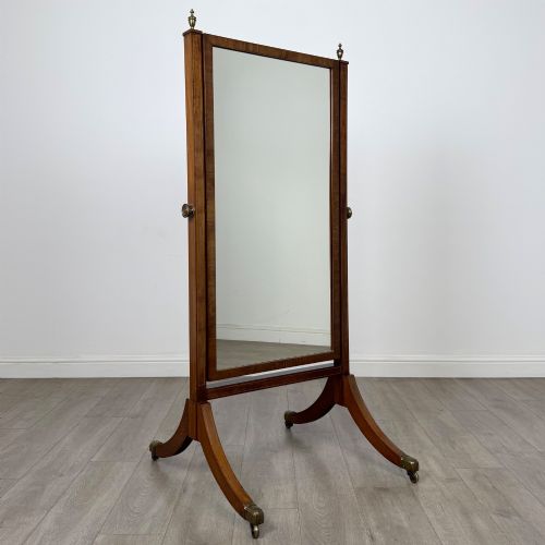 ANTIQUE 20TH CENTURY EDWARDIAN CHEVAL MIRROR IN MAHOGANY - ADDITIONAL PHOTO 8