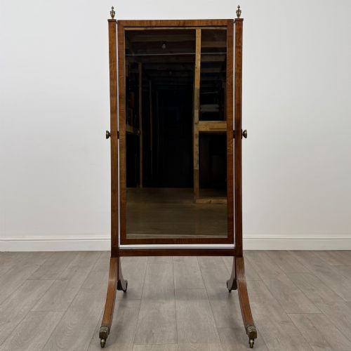 ANTIQUE 20TH CENTURY EDWARDIAN CHEVAL MIRROR IN MAHOGANY - ADDITIONAL PHOTO 9