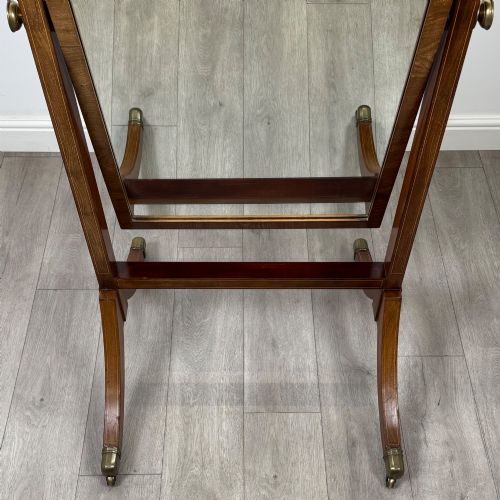 ANTIQUE 20TH CENTURY EDWARDIAN CHEVAL MIRROR IN MAHOGANY - ADDITIONAL PHOTO 10