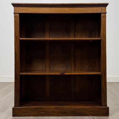 ANTIQUE 20TH CENTURY EDWARDIAN OPEN BOOKCASE IN OAK - ADDITIONAL PHOTO 1