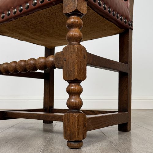 ANTIQUE 20TH CENTURY EDWARDIAN SET OF 6 DINING CHAIRS IN OAK - ADDITIONAL PHOTO 5
