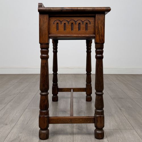 ANTIQUE 20TH CENTURY EDWARDIAN SIDE TABLE IN OAK - ADDITIONAL PHOTO 6