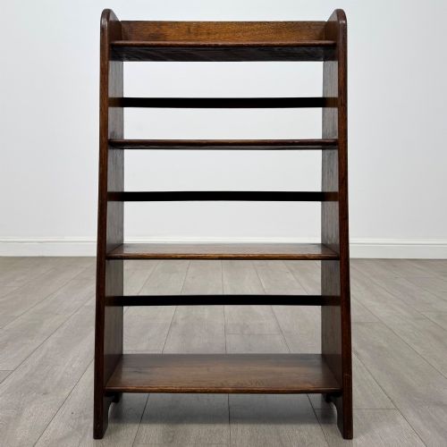 ANTIQUE 20TH CENTURY GOOD QUALITY OPEN BOOKCASE IN OAK - ADDITIONAL PHOTO 1