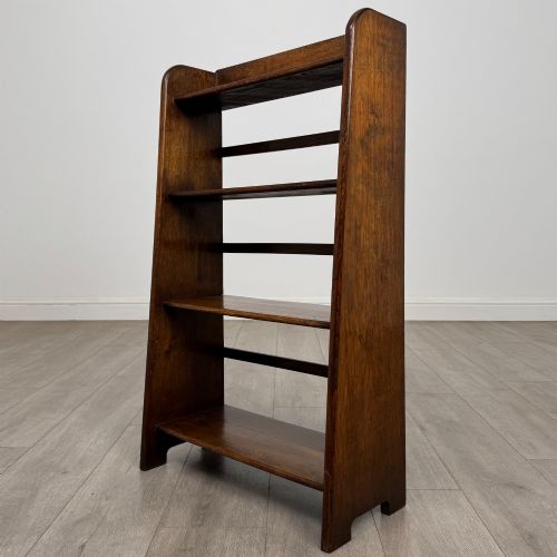 ANTIQUE 20TH CENTURY GOOD QUALITY OPEN BOOKCASE IN OAK - ADDITIONAL PHOTO 2