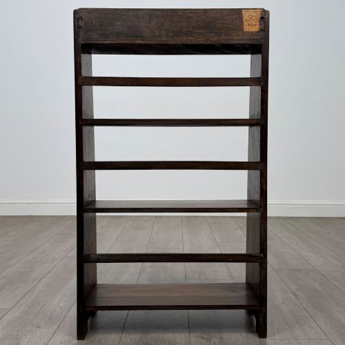 ANTIQUE 20TH CENTURY GOOD QUALITY OPEN BOOKCASE IN OAK - ADDITIONAL PHOTO 5