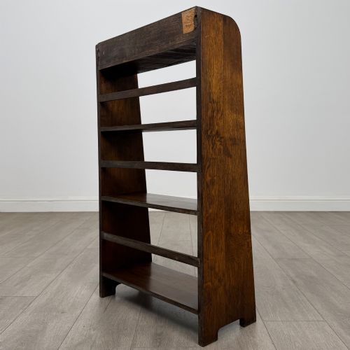 ANTIQUE 20TH CENTURY GOOD QUALITY OPEN BOOKCASE IN OAK - ADDITIONAL PHOTO 6
