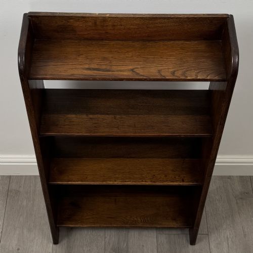 ANTIQUE 20TH CENTURY GOOD QUALITY OPEN BOOKCASE IN OAK - ADDITIONAL PHOTO 9