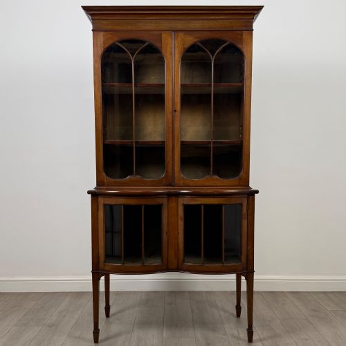 antique 19th century glazed display cabinet in mahogany - CATEGORY: ANTIQUE CABINETS - DATED EDWARDIAN