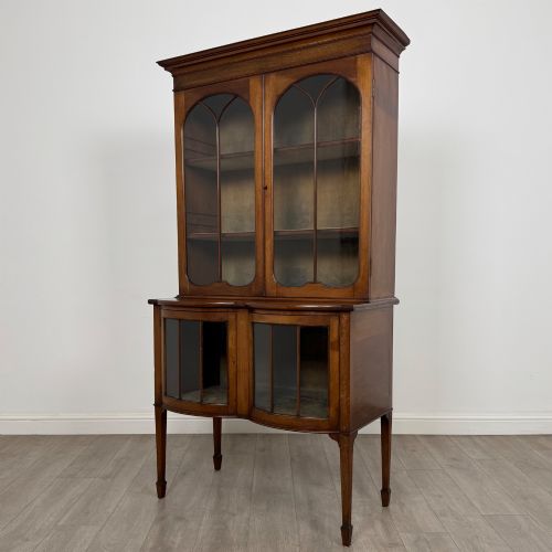 ANTIQUE 19TH CENTURY GLAZED DISPLAY CABINET IN MAHOGANY - ADDITIONAL PHOTO 2