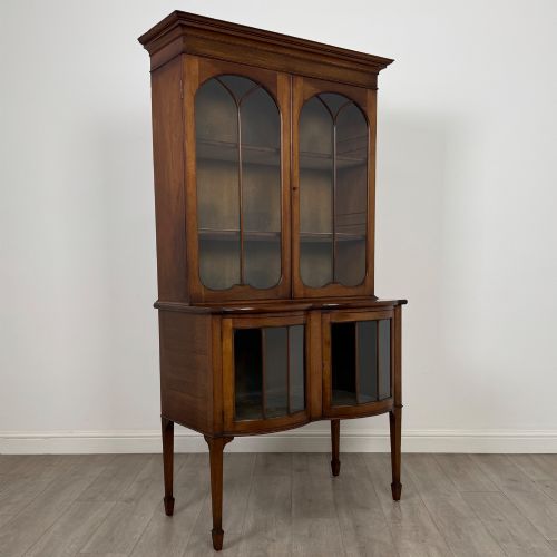 ANTIQUE 19TH CENTURY GLAZED DISPLAY CABINET IN MAHOGANY - ADDITIONAL PHOTO 8