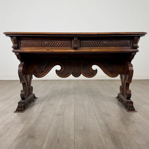 ANTIQUE 19TH CENTURY FRENCH STYLE SIDE TABLE IN WALNUT - ADDITIONAL PHOTO 4